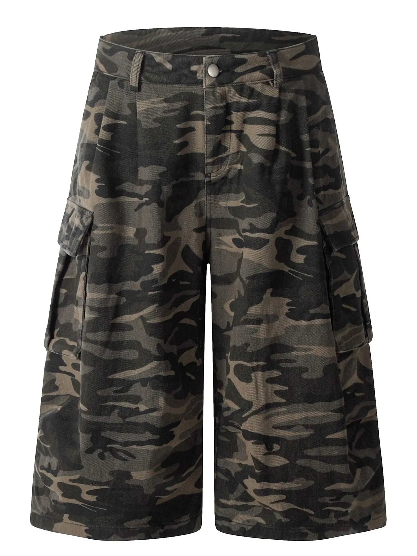 Men's Full Size Camouflage Wide-Leg Cargo Jeans Plus Size - Fashorio