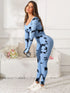 Scoop Neck Long Sleeve Active Jumpsuit Light Blue - Fashorio