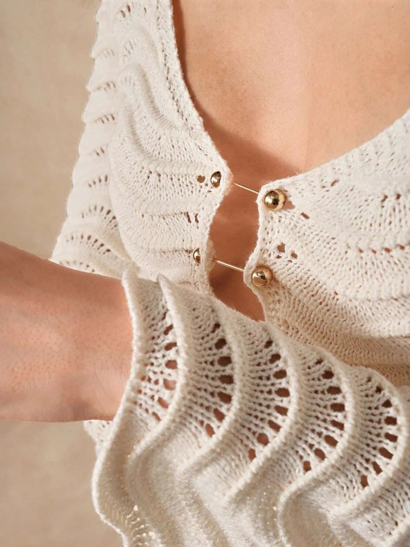 Wave Openwork Crochet Maxi Knit Dress - Fashorio