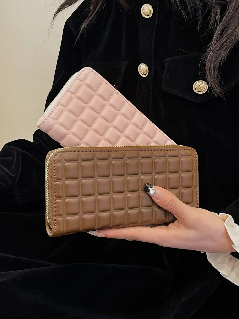 PU Leather Solid Color Wallet - Fashorio