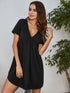 V-Neck Short Sleeve Lounge Dress - Fashorio
