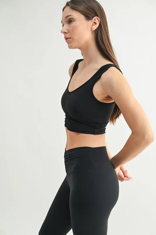 MONO B Ruched Front Active Tank - Fashorio
