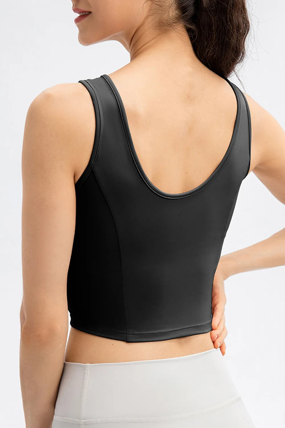 Round Neck Wide Strap Active Tank - Fashorio