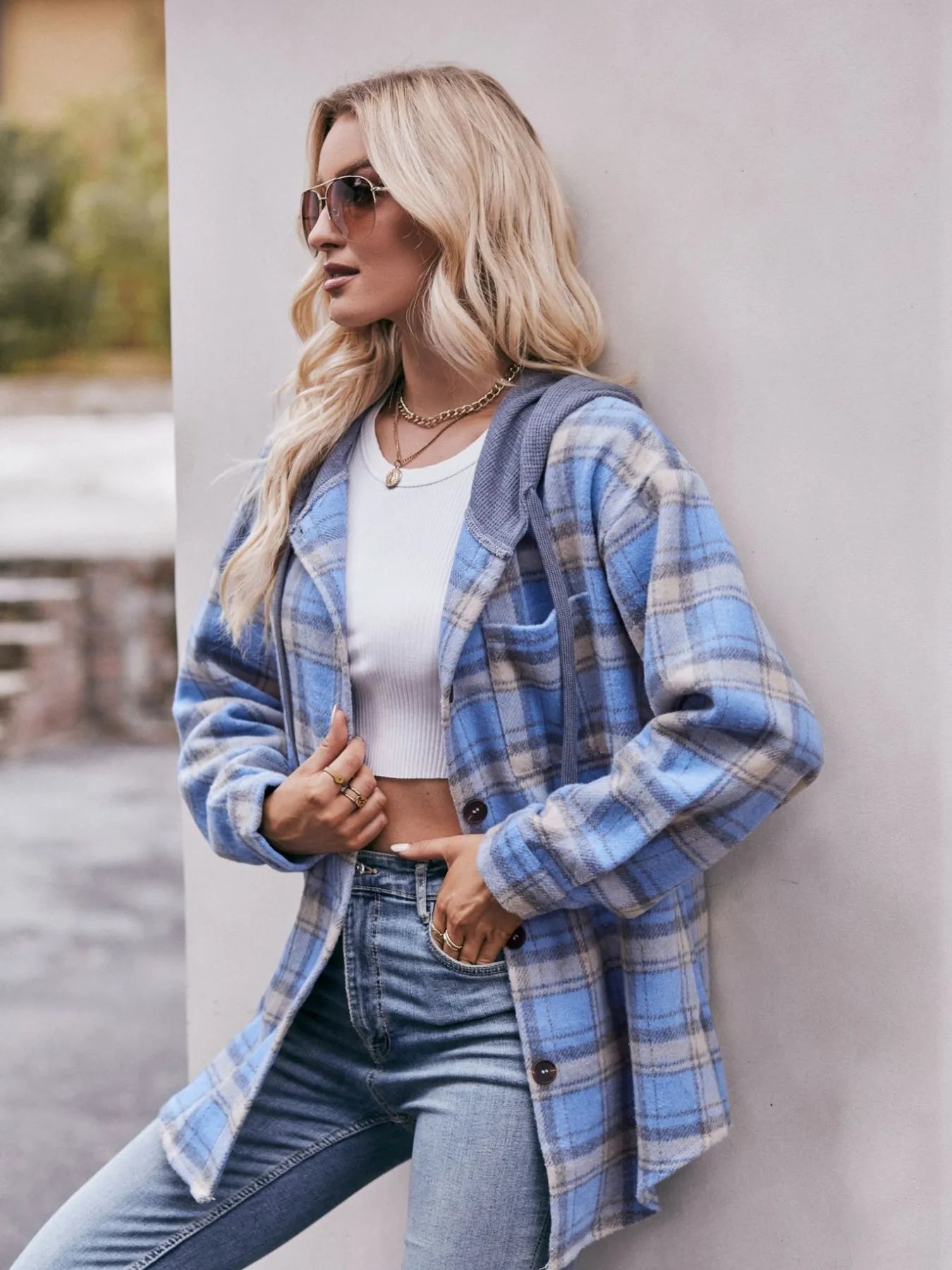Oversized Plaid Button-Up Shacket – Lightweight Casual Layer - Fashorio
