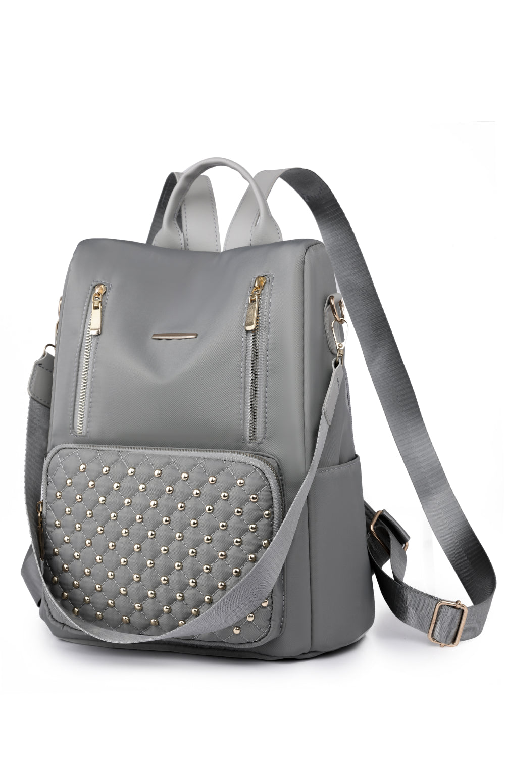 Zipper Pocket Beaded Backpack - Fashorio