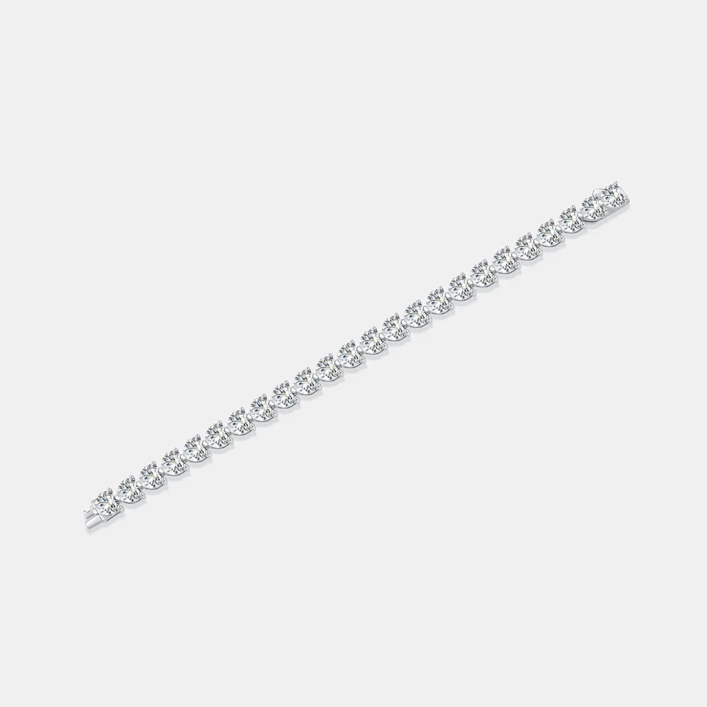 24 Carat Moissanite 925 Sterling Silver Heart Bracelet - Fashorio