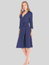 Plunge Tie Front Night Dress Navy - Fashorio
