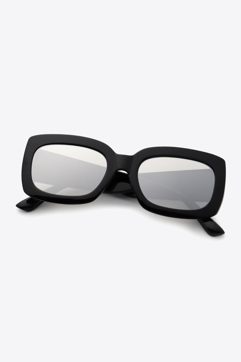 Polycarbonate Frame Rectangle Sunglasses Black One Size - Fashorio