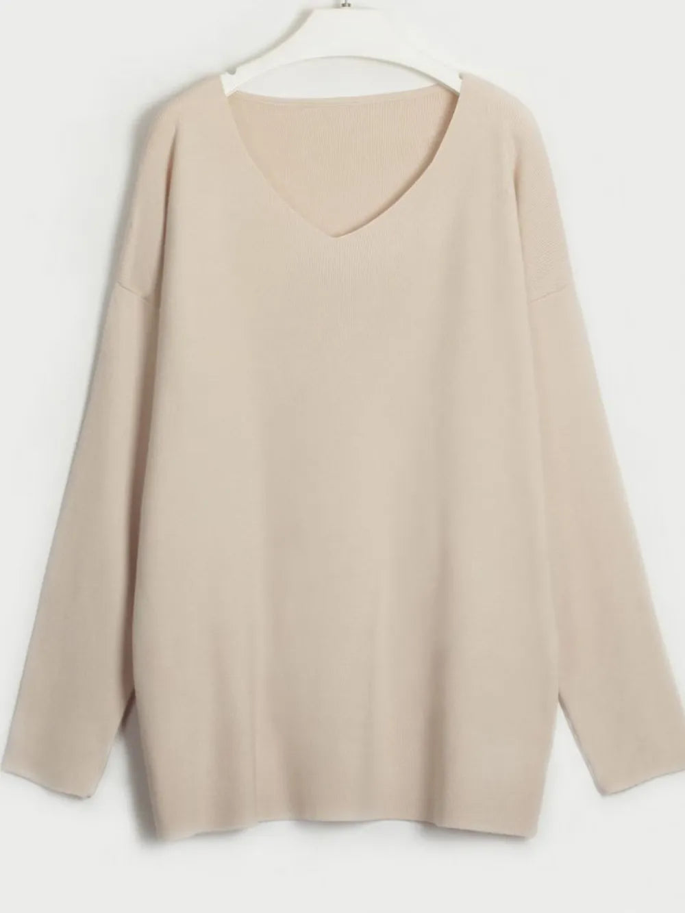 V-Neck Long Sleeve Top and Drawstring Pants Sweater Set - Fashorio