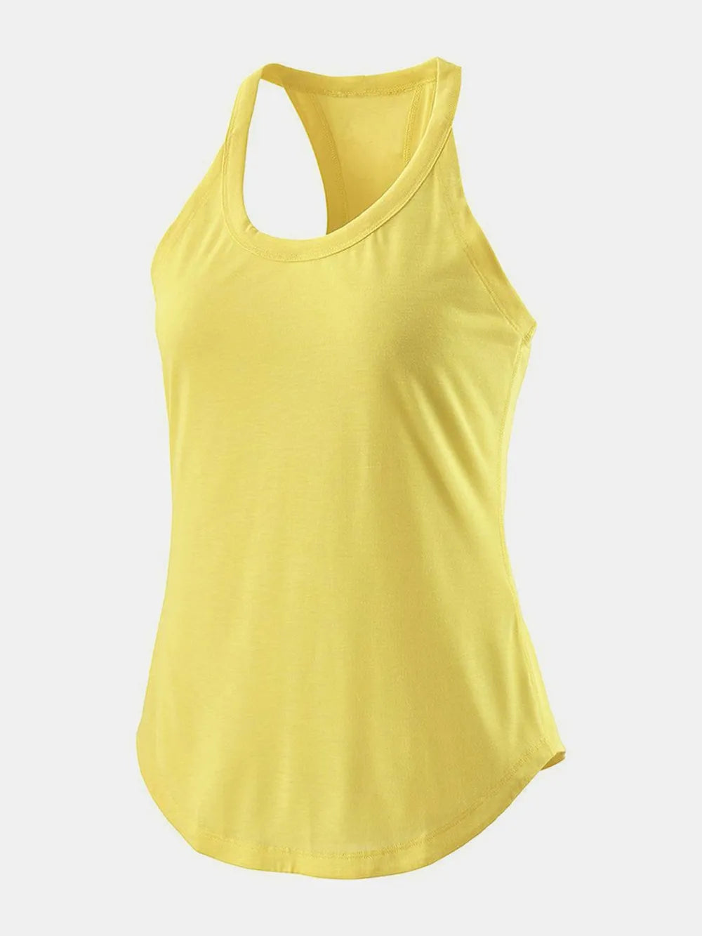 Scoop Neck Active Tank Yellow - Fashorio