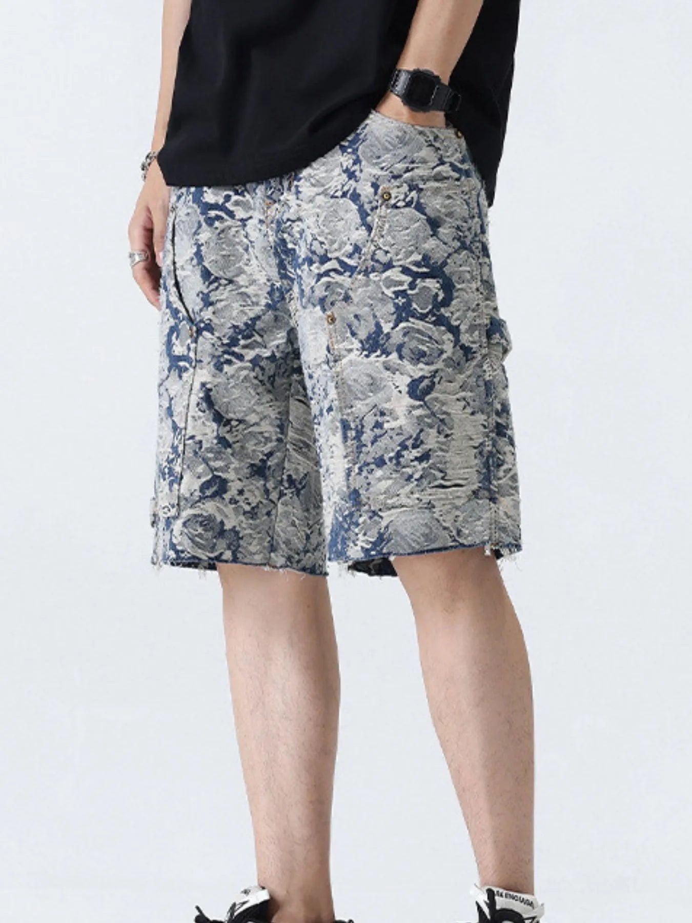 Men's Loose Fit Denim Shorts with Pockets - Fashorio