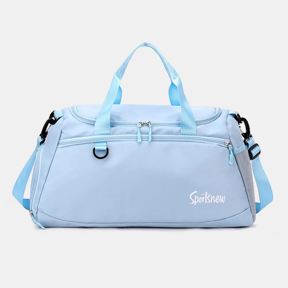 Multi Pockets Nylon Travel Bag Pastel Blue One Size - Fashorio