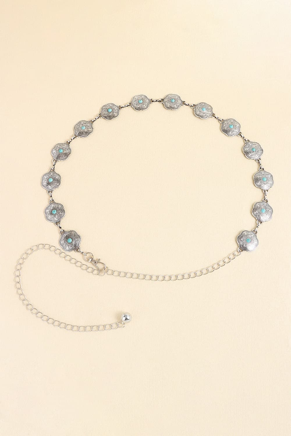 Vintage Turquoise Alloy Belt Style B One Size - Fashorio