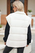 Zip Up Puffer Vest Coat with Pockets - Fashorio