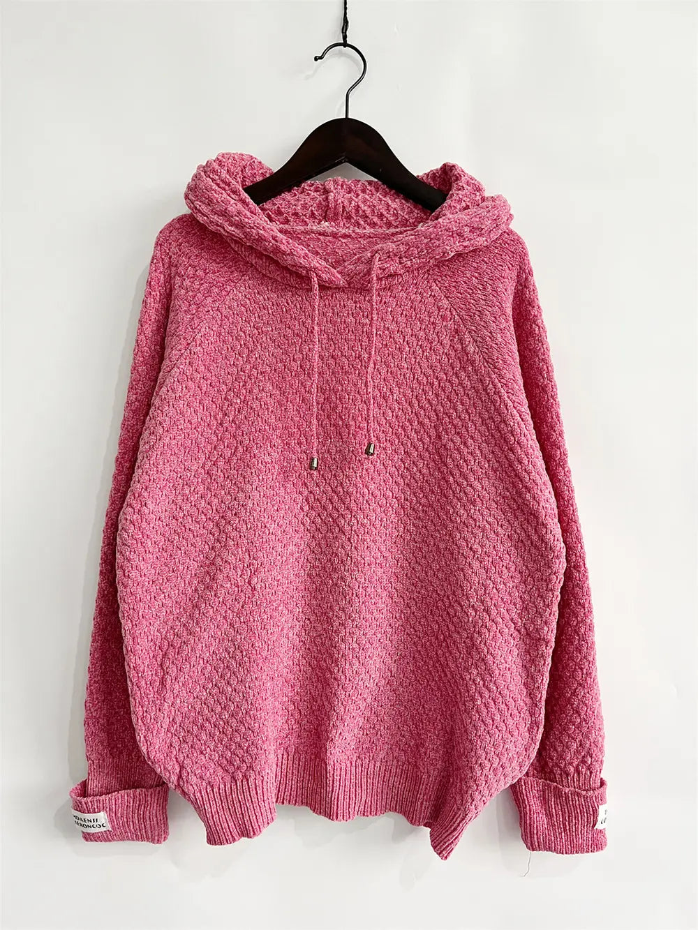 Drawstring Long Sleeve Hooded Sweater - Fashorio