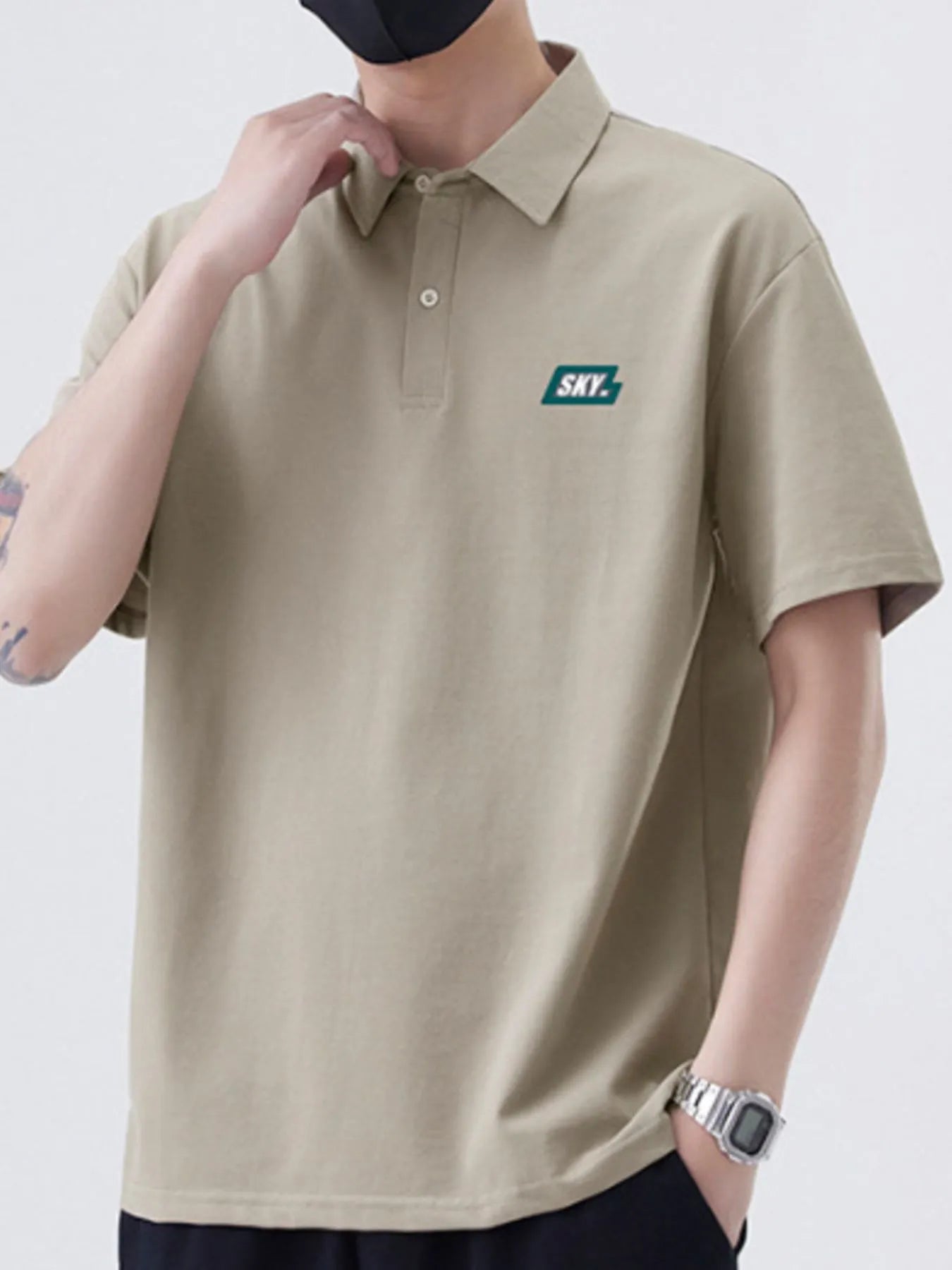 Men's Plus Size Button Detail Short Sleeve Polo - Fashorio