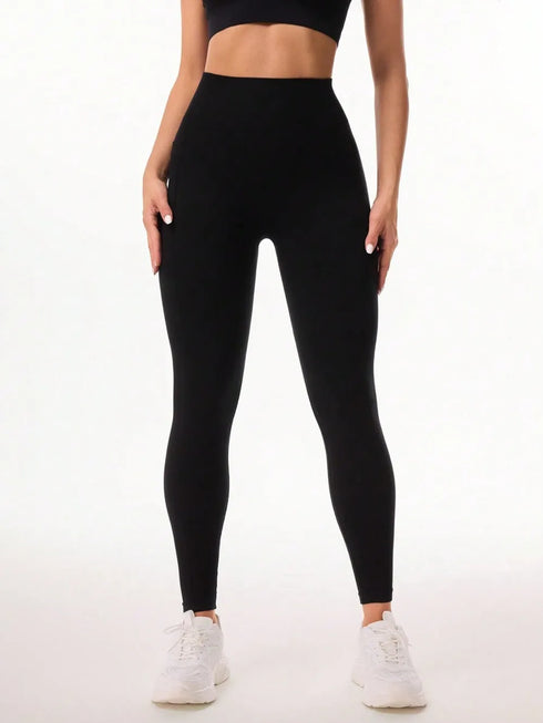 Pocketed High Waist Active Leggings Black - Fashorio