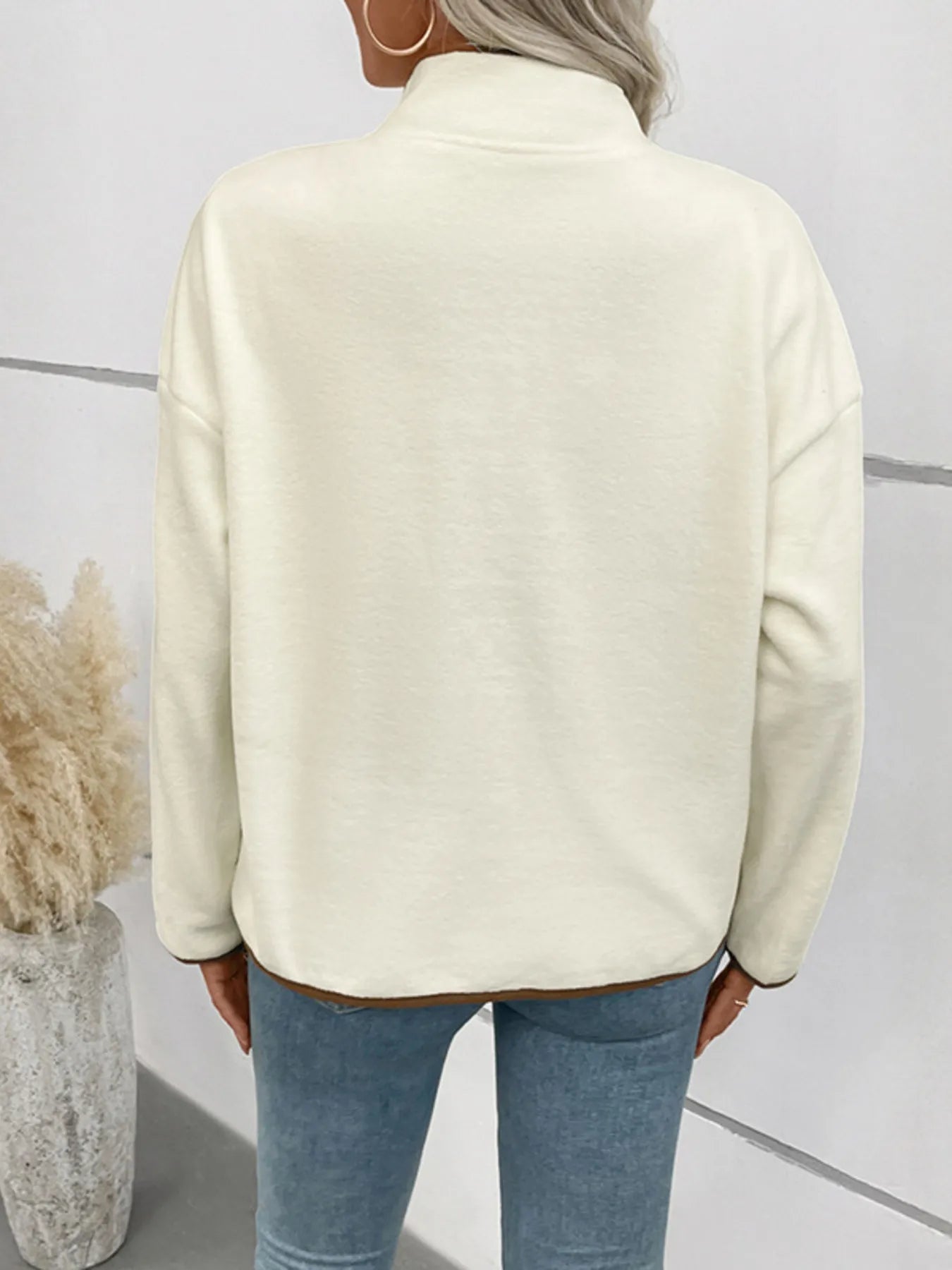 Snap Down Long Sleeve Jacket – Lightweight Buttoned Outerwear - Fashorio