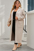 Plus Size Collared Neck Buttoned Longline Coat - Fashorio