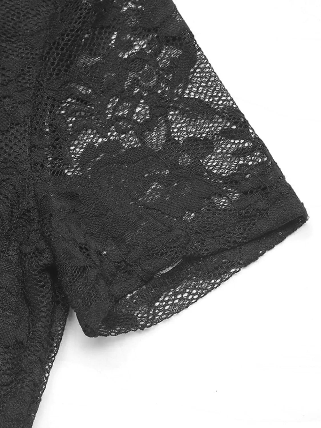 Lace Plunge Short Sleeve Bodysuit - Fashorio