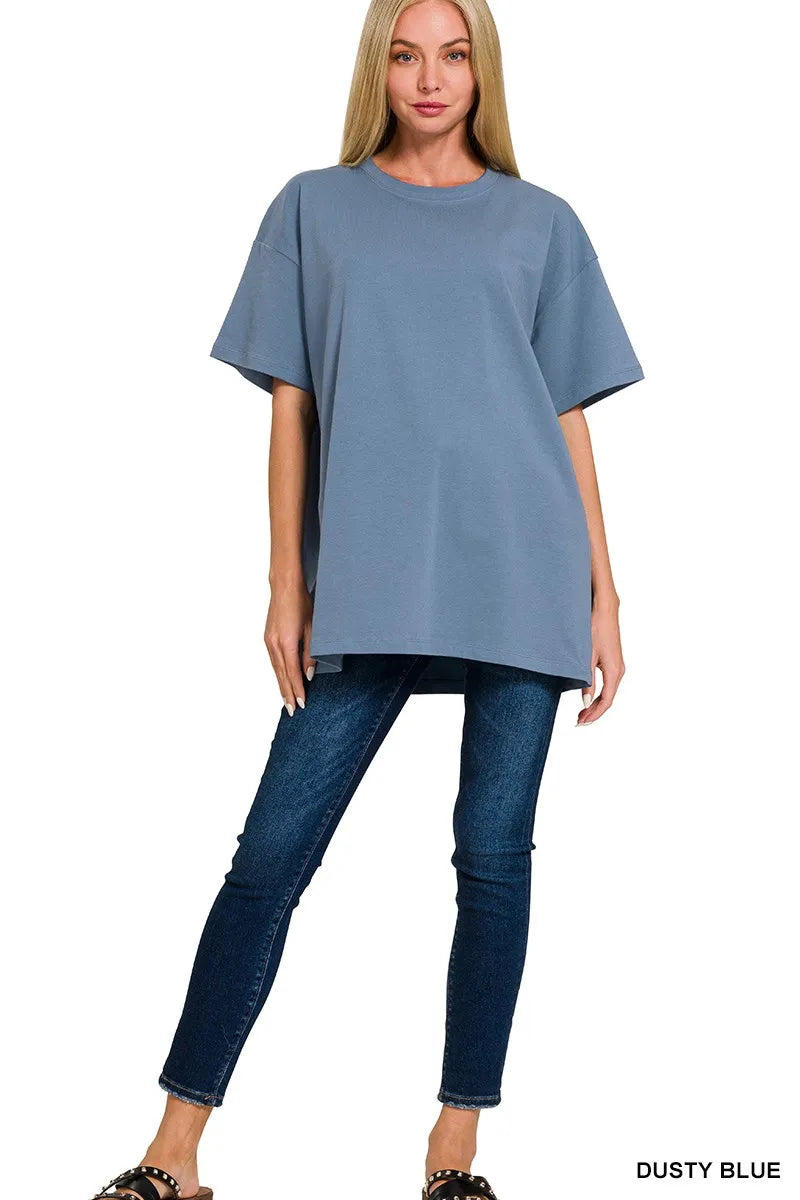Zenana Cotton Round Neck Top & Legging Set - Fashorio