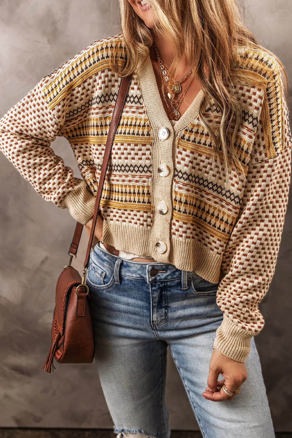 Button Down Long Sleeve Cardigan - Fashorio