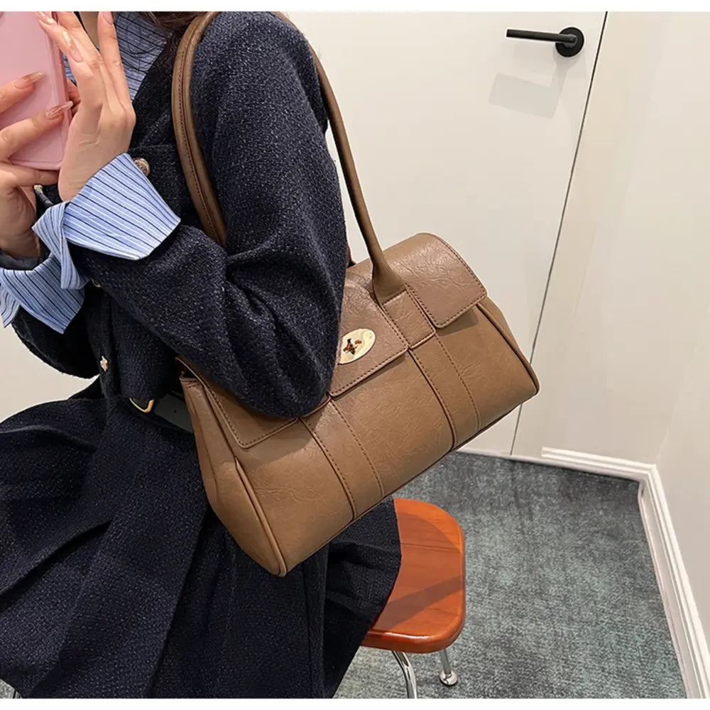 PU Leather Shoulder Bag - Fashorio