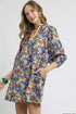 Umgee Boho Floral Balloon Sleeve Mini Dress - Fashorio