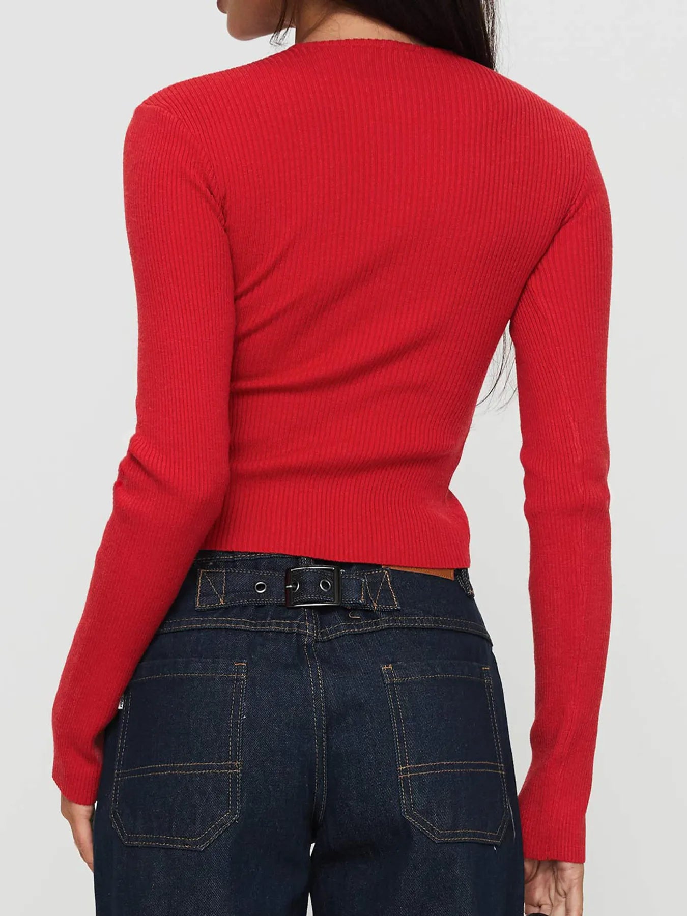 Ribbed Button-Up Cardigan - Fashorio