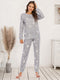 Star Top and Pants Lounge Set Heather Gray - Fashorio