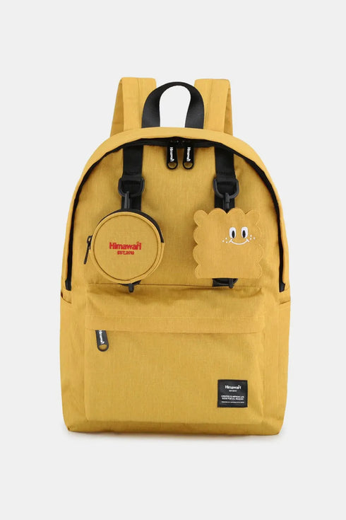 Himawari Waterproof Canvas Backpack Bag with Removable Coin Purse Yellow One Size - Fashorio