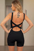 Crisscross Wide Strap Active Romper - Fashorio