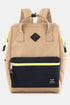 Himawari Contrast Waterproof Backpack Bag with Reinforced Edges Sand One Size - Fashorio