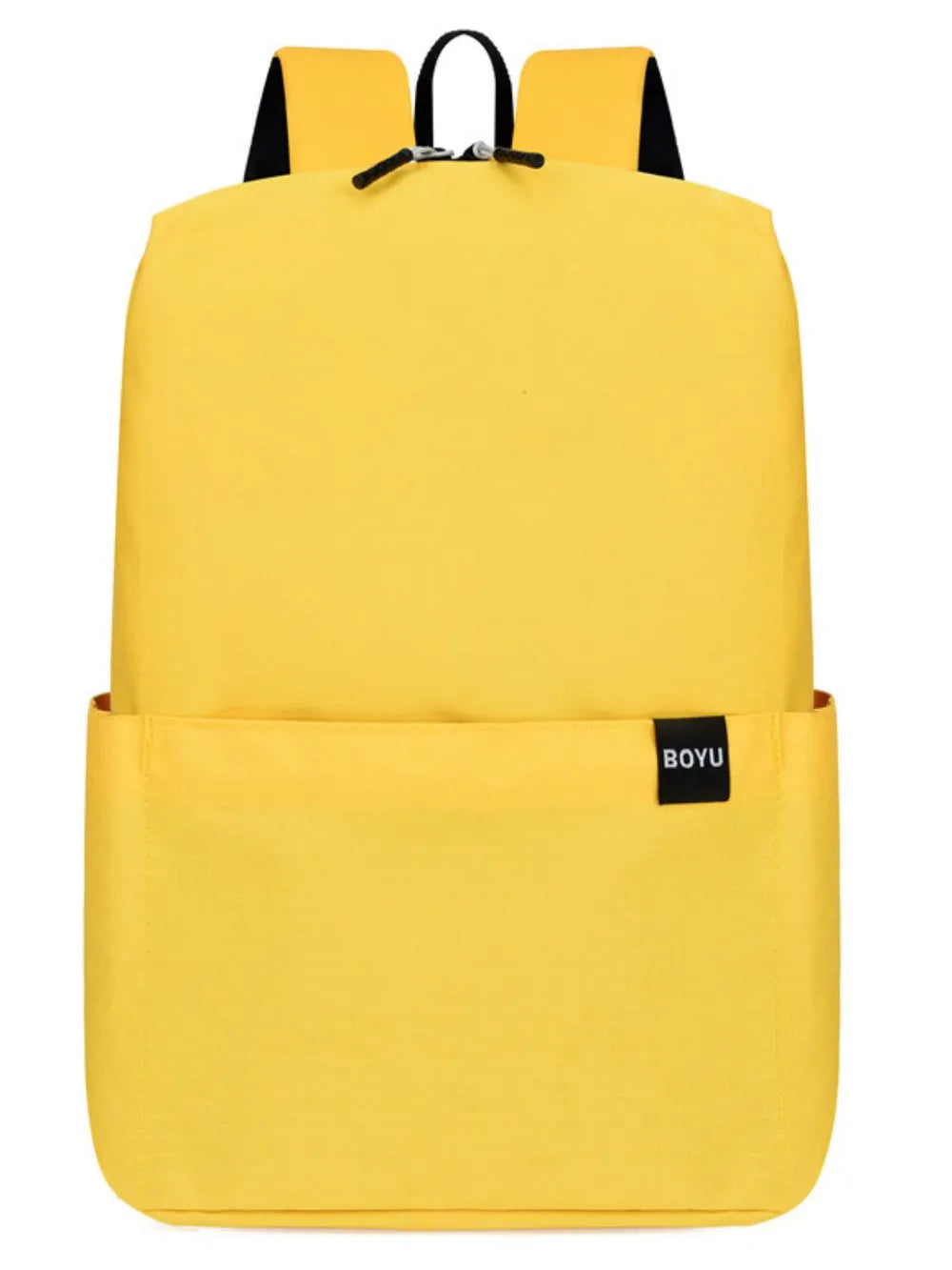Solid Color Nylon Backpack Bag Yellow One Size - Fashorio