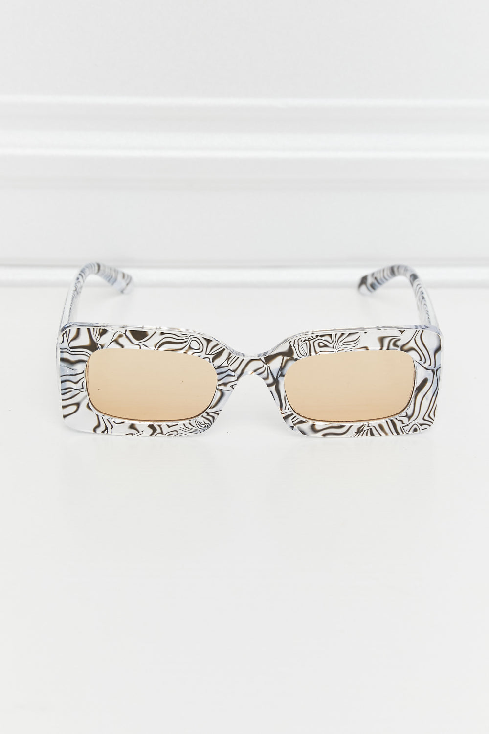 Tortoiseshell Rectangle Polycarbonate Sunglasses - Fashorio