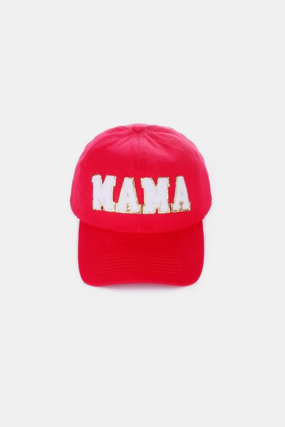 MAMA Chenille Patch Baseball Cap Ruby One Size - Fashorio