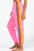 Contrast Striped Elastic Waist Active Pants - Fashorio