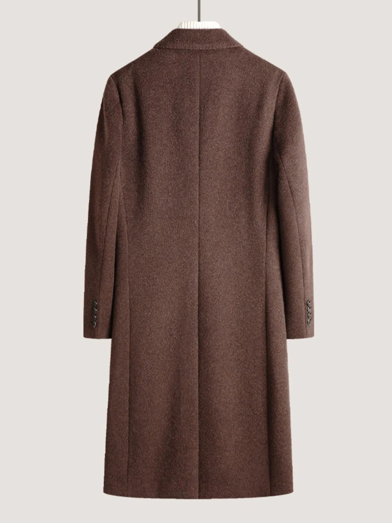 Men's Plus Size Double-Breasted Wool Overcoat - Fashorio