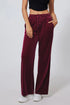 Drawstring Waist Wide Leg Active Pants Burgundy - Fashorio