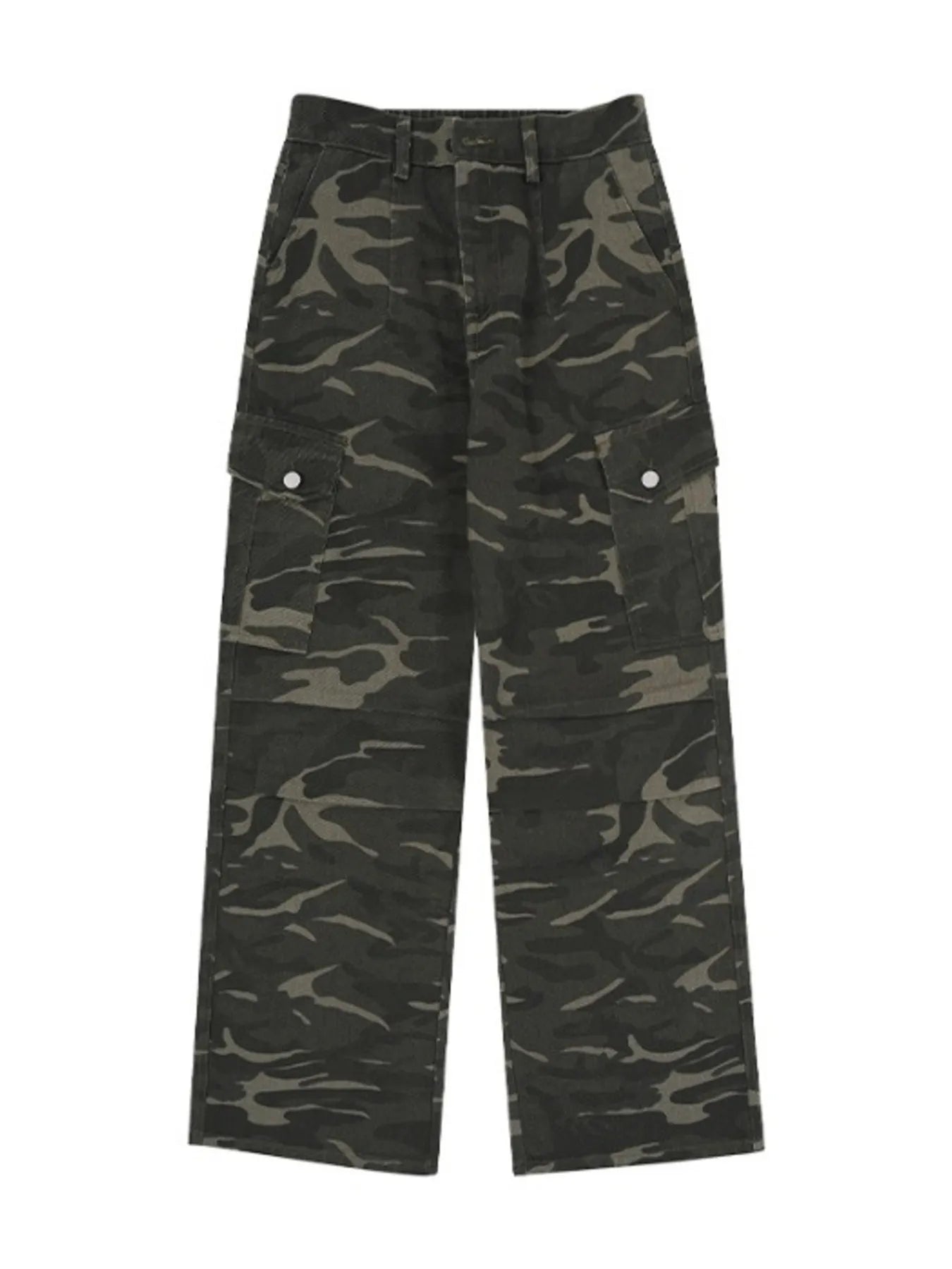 Men's Full Size Camouflage Cargo Jeans with Multi-Pocket Design Plus Size - Fashorio
