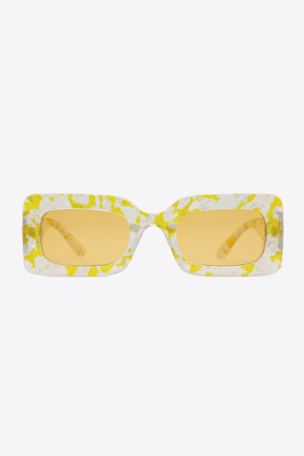 Tortoiseshell Rectangle Polycarbonate Sunglasses - Fashorio