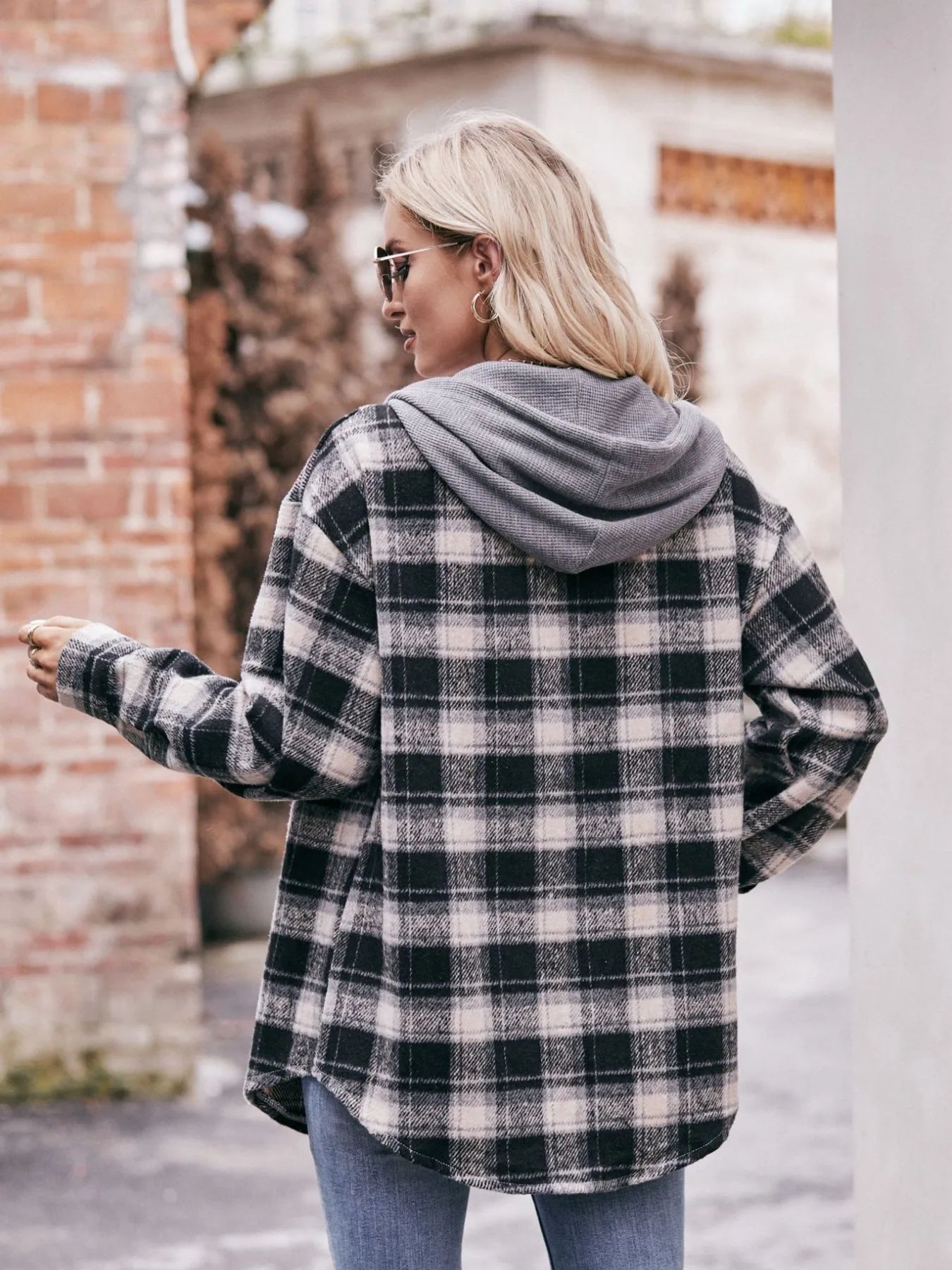 Oversized Plaid Button-Up Shacket – Lightweight Casual Layer - Fashorio