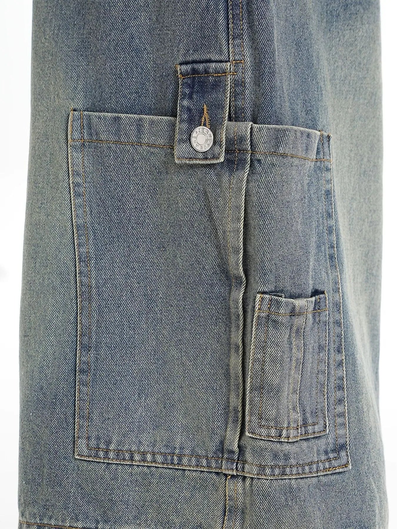 Men's Washed Loose Fit Cargo Denim Shorts - Fashorio
