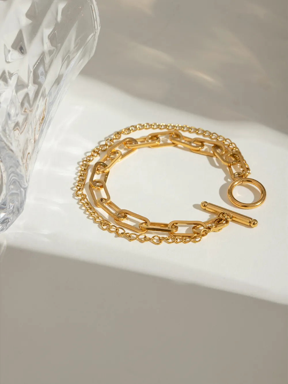 18K Gold-Plated Stainless Steel Chain Bracelet - Fashorio