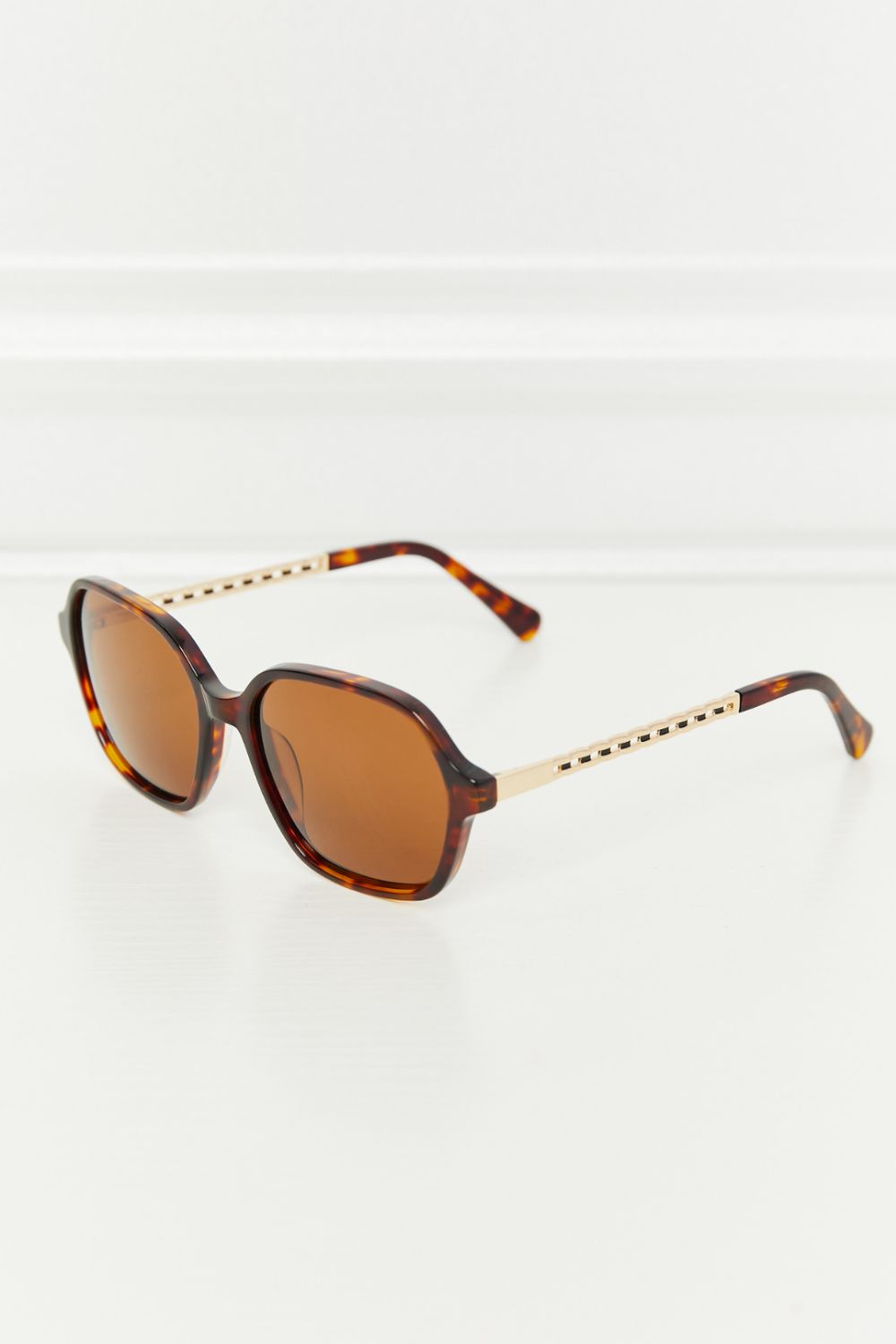TAC Polarization Lens Full Rim Sunglasses Brown One Size - Fashorio