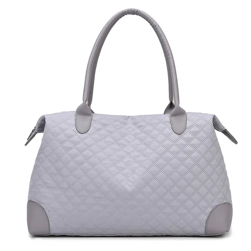 Large Oxford Travel Bag Gray One Size - Fashorio
