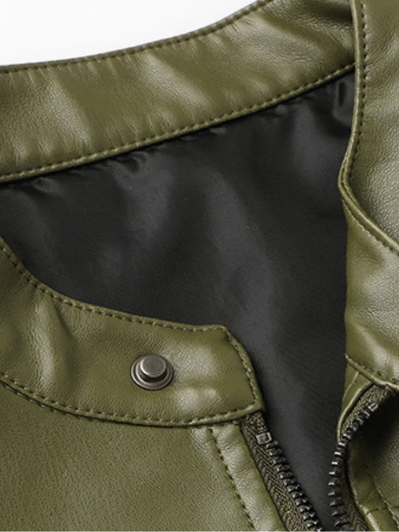Men's Full Size Leather Zip Up Jacket Plus Size - Fashorio
