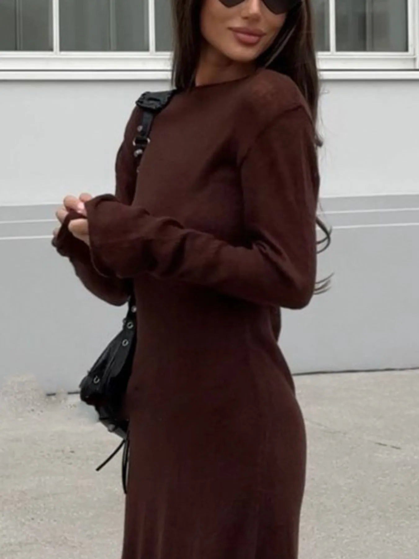 Ribbed Knit Cami Dress and Cover Up Sweater Set - Fashorio