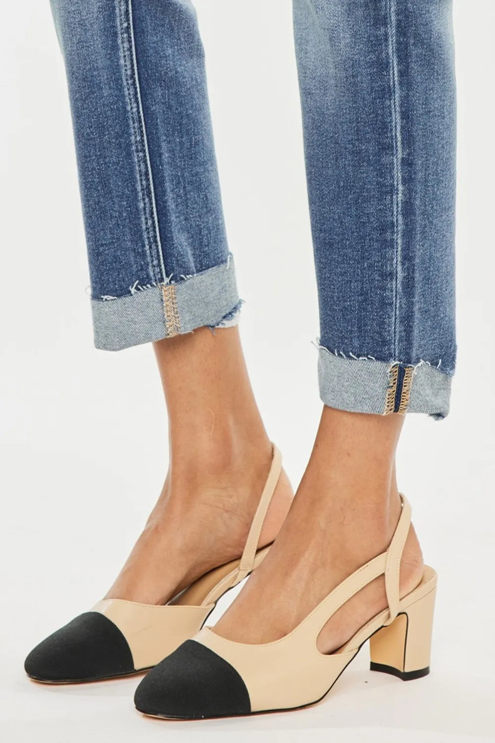 Kancan High Rise Cuffed Straight Jeans - Fashorio