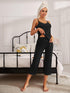 V-Neck Lace Trim Slit Cami and Pants Pajama Set - Fashorio
